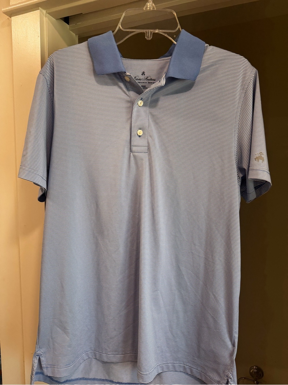Brooks Brother’s Men's Blue Striped Polo Shirt